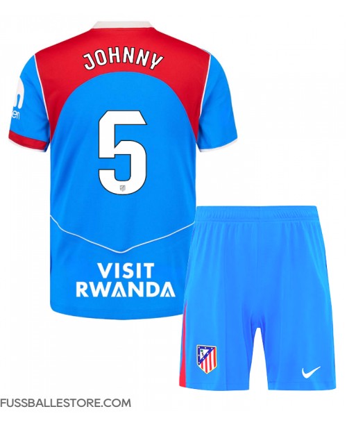 Günstige Atletico Madrid Johnny Cardoso #5 3rd trikot Kinder 2025-26 Kurzarm (+ Kurze Hosen)
